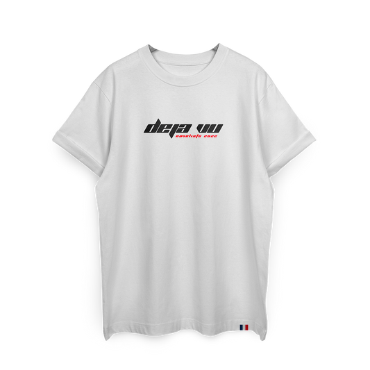 T-Shirt White  " Deja Vu " Black logo
